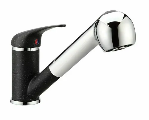 Küchenarmatur Wasserhahn Küche Mischbatterie Ausziehbar - Küchenarmatur in granit-schwarz mit herausziehbarer Brause für maximale Flexibilität beim Spülen und Reinigen.
