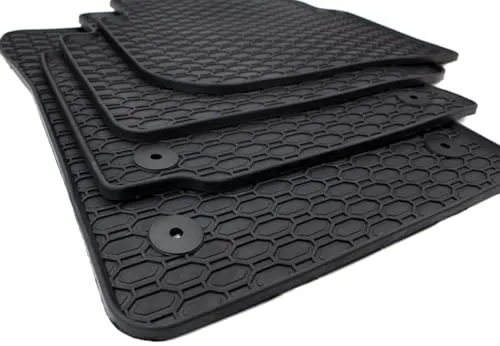 kfz-premiumteile24 Fußmatten Kompatibel mit Touran (1T 1T3) Baujahr 02/2003-08/2015 Gummimatten Allwetter Premium Qualität Druckknopf Rund 4-teilig für 5-Sitzer