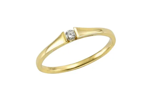 Orolino Fingerring Gold 585 mit Brillant 0,08ct - Eleganter Ring aus 585er Gold mit funkelndem Brillant, ideal für besondere Anlässe oder als Geschenk. Inklusive edlem Etui für stilvolle Präsentation.