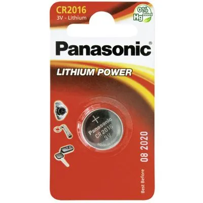 Panasonic CR2016 Lithium Knopfzelle 3V - 2er Pack, langlebig mit 10 Jahren Lagerfähigkeit und ideal für Taschenrechner, Uhren und Spielzeug