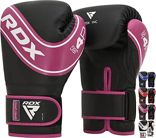 RDX Kinder Boxhandschuhe 6oz 4oz - Hochwertige Punchinghandschuhe aus Maya Hide Leder, ideal für Muay Thai, Kickboxen und Pratzenarbeit. Mit belüfteter Handfläche für optimalen Komfort und Sicherheit beim Training.