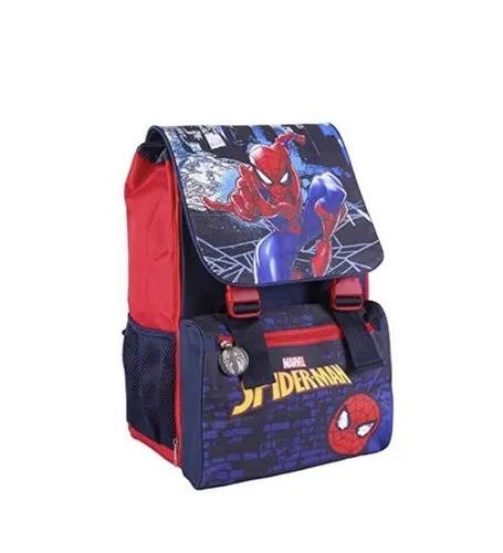 Spider-Man Schulranzen Rucksack für Jungen - Schulrucksack in Rot, 100% Polyester, mit reflektierenden Elementen, gepolsterten, verstellbaren Schultergurten und praktischem Tragegriff – ideal für kleine Marvel-Fans!