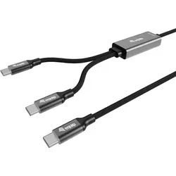 Equip USB-C-auf-C-Y-Ladekabel, 1.5m, PD 140 W, Schwarz