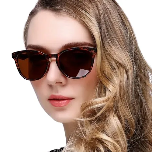 KANASTAL Sonnenbrille Damen Braun Klassisch Retro Vintage Sonnenbrillen Polarisiert mit UV400 Schutz Modische Frauen brille