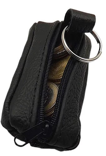 Rindleder Schlüsseltasche Schlüsseletui Schlüsselmäppchen Schlüsselbörse Schwarz