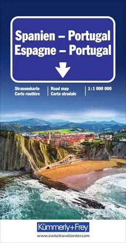 Kümmerly+Frey Strassenkarte Spanien, Portugal 1:1 Mio.: Inkl. Transitpläne, Ortsverzeichnis und Reiseinformationen