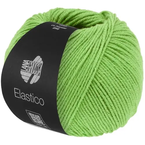 LANA GROSSA Elastico | Baumwoll-Klassiker mit leichtem Stretchanteil | Handstrickgarn aus 96% Baumwolle & 4% Polyester (Elite)| 50g Wolle zum Stricken & Häkeln | 160m Garn FB 193