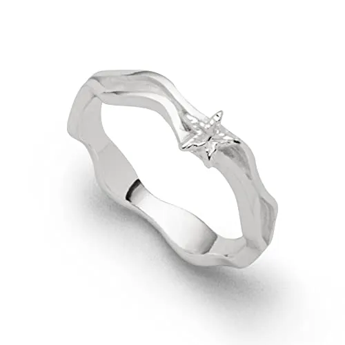 DUR Schmuck Damen Ring Seestern, schmal aus 925er Silber Größe 54 (17.2) R5760.54