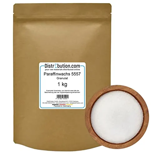 DistrEbution Paraffinwachs 5557 Granulat 1kg Kerzenwachs Kerzen gießen