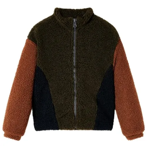 vidaXL Kinderjacke Patchwork-Design Stehkragen Jacke Kinder Winterjacke Mantel 116