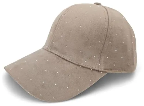 styleBREAKER Damen Baseball Cap mit Strass Nieten – Elegante Samt Kappe - Stylisches Baseball Cap aus weichem Samt mit funkelnden Strass Nieten. Verstellbarer Klettverschluss für optimalen Sitz (56-59 cm). Ideal für sonnige Tage dank gebogenem Schirm und angenehmem Tragekomfort.