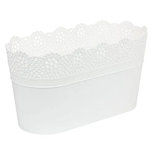 Prosper Plast dlac285-s449 28,5 x 13,5 x 15,5 cm Lace Blumentopf – weiß
