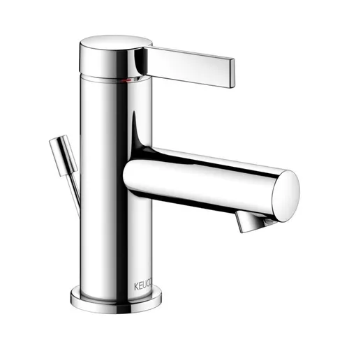 Keuco IXMO Einhebel-Waschtischarmatur Pure - Verchromt - Elegante Waschtischarmatur mit Zugstangen-Ablaufgarnitur, ideal für modernes Badezimmerdesign und einfache Handhabung.