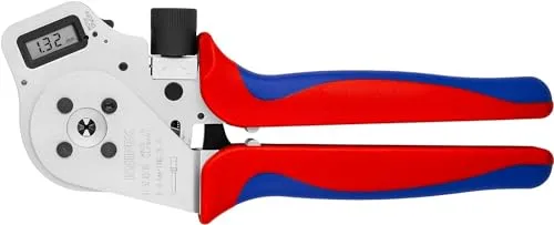 KNIPEX Vierdornpresszange für gedrehte Kontakte verchromt mit Mehrkomponenten-Hüllen 250 mm, 97 52 65 DG