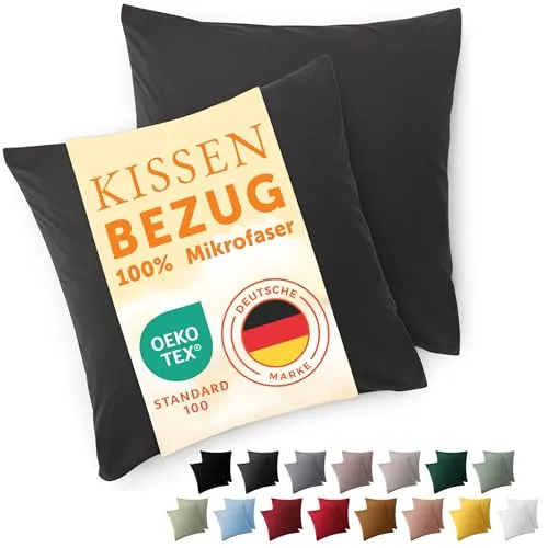 Blumtal Kissenbezug 65 x 65, 2 Stück in grau von Blumtal