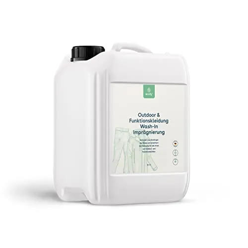 eco:fy Textil Einwaschimprägnierung 5l - PFC-frei - Reinigungsmittel für nachhaltige Imprägnierung, einfach im Waschgang anzuwenden und geeignet für alle Materialien. Schützen Sie Ihre Kleidung umweltfreundlich.