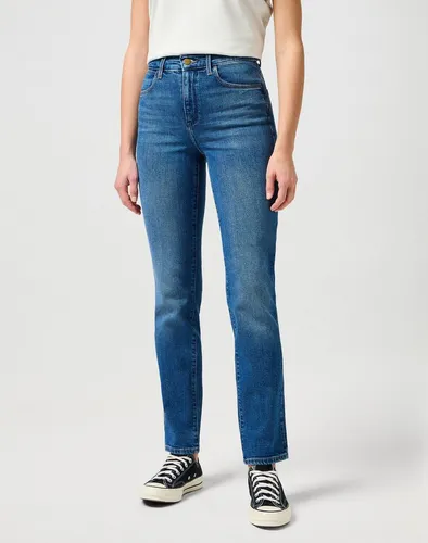 Wrangler Women's Straight AIRBLUE Pants, himmelblau, W27 / L30 - Jeans in knöchellanger Passform mit regulärem Fit und mittlerer Taille, perfekt für einen lässigen Look.
