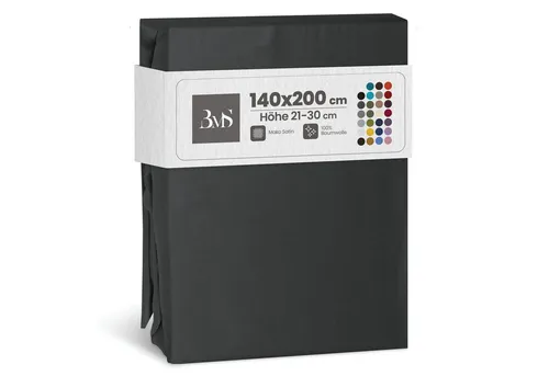 BETTWAESCHE-MIT-STIL Spannbettlaken Mako Satin Spannbettlaken, Matratzenhöhe 21-30 cm, Mako-Satin, Gummizug: rundum, (1 Stück)