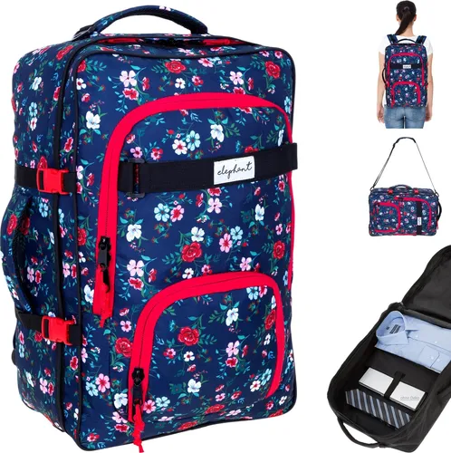 ELEPHANT Reiserucksack Fly Travel Flower - Rucksacktaschen für Damen, ideal als Handgepäck mit viel Stauraum und integriertem Laptopfach für 16,5 Zoll Geräte.