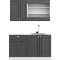 Vicco Küchenzeile Fame-Line - moderne Einbauküche in Weiß und Anthrazit - Küchenzeilen mit elegantem Landhausdesign, hochwertige Fronten und optimale Nutzungskomfort für Ihre Traumküche.