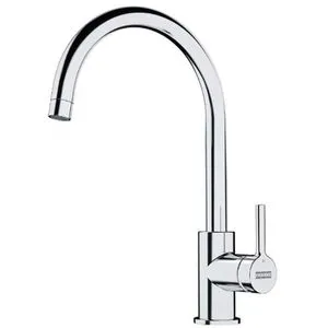 Franke Lina XL Chrom Hochdruckarmatur - Moderne Armatur mit Festauslauf und 360° Schwenkbereich für optimale Flexibilität in der Küche.