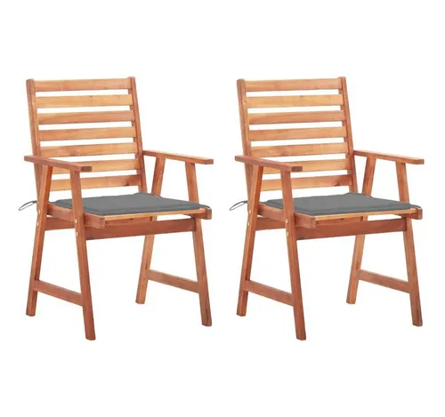 furnicato Gartenstuhl Garten-Essstühle 2 Stk. mit Kissen Massivholz Akazie (1 St)