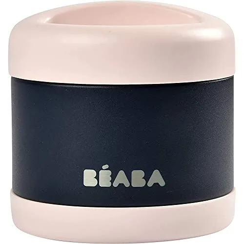 BÉABA - Isolierender Thermobehälter für Mahlzeiten - Für Babys und Kinder - 100 % luftdicht - Edelstahl - Hält mehr als 5 Stunden lang kalt/warm - Doppelwandig - 500 ml - Rosa/Blau
