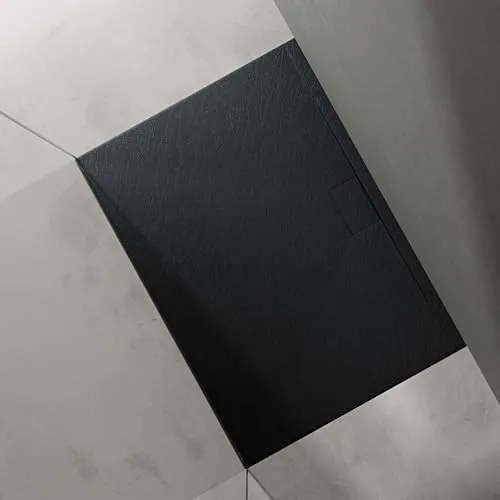 doporro Duschtasse Duschwanne 100x140x3 - Flach und Modern in Anthrazit - Duschkabinen & -wände: Hochwertige Mineralguss-Duschwanne mit integrierten DIN-Anschlüssen, ideal für bodengleiche Montage und einfache Reinigung dank abnehmbarer Abdeckung.