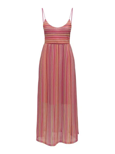 ONLY Onlsandy Langes Kleid JRS - Stylisches, ärmelloses Kleid von Only für Jugendliche, mit V-Ausschnitt und ansprechendem Muster. Ideal für entspannte Sommertage oder besondere Anlässe.