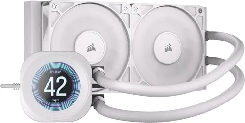 Corsair WAK Nautilus 240 LCD White CPU-Kühler - 240mm Radiator CPU-Kühler mit LCD-Display für beeindruckende Temperaturen und stylisches Design, ideal für Gaming-PCs.