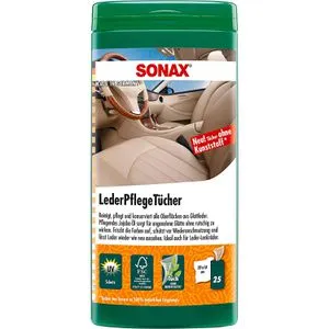 Sonax Lederpflege 04123000, Tücher, für Glattleder, mit UV-Schutz, 25 Stück