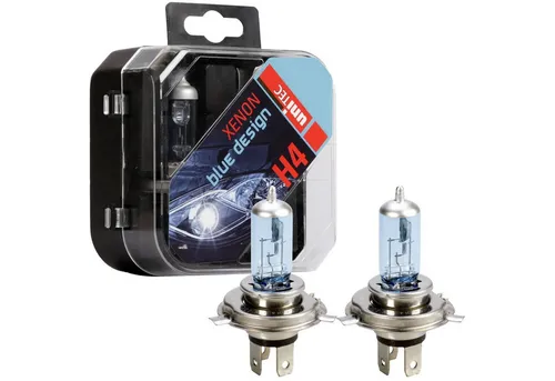 Cartrend KFZ-Ersatzleuchte Set 2x H4 12V 60W / 55W Xenon Blue Look, 2 St., blau, Effekt Design Halogen-Birnen P43t Box Leuchtmittel Autolampen