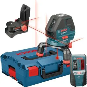 Bosch Professional Linienlaser GLL 3-50 mit Laser-Empfänger LR 2 - Präziser Linienlaser für exakte Ausrichtungen, inkl. praktischem Laser-Empfänger und in robuster L-BOXX für einfachen Transport.