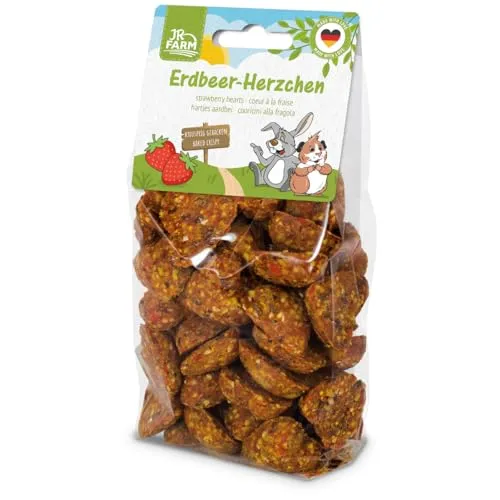 JR FARM Erdbeer-Herzchen 150 g - Vollkorn Snack mit getrockneten Erdbeeren, reich an Ballaststoffen und Vitaminen, gentechnikfrei und aus Bayern