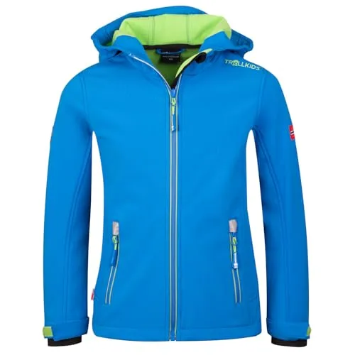Trollkids Trollfjord Jacke für Kinder 98, mittelblau - Wasserabweisende und winddichte Kinderjacke mit hoher Elastizität für optimale Bewegungsfreiheit. Anpassbare Ärmelbündchen und Reflektoren sorgen für Sicherheit und Komfort.