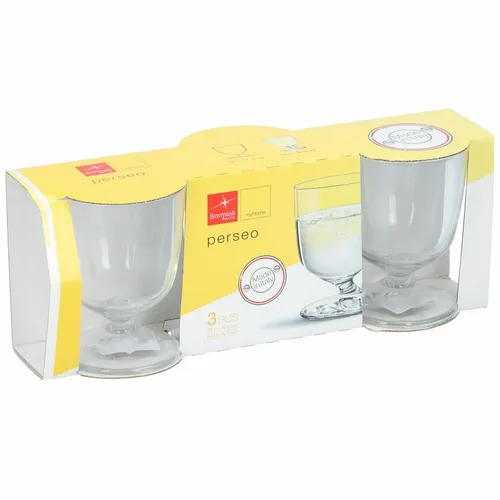 Trinkglas 3er Set 260ml 3 Stück Stielgläser Perseo Trinkglas Glas 8x11cm