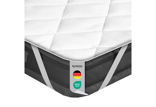 Komfortec Matratzenauflage 500 g/m2, 140x200 cm - Matratzenauflagen für Allergiker, atmungsaktiv und hautfreundlich, mit 4 elastischen Eckbändern für perfekten Halt, maschinenwaschbar bis 40°C.