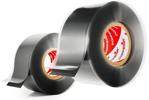 Poppstar Dichtband Selbstverschweißendes Silikonband (zum Reparieren, Isolieren und Abdichten, 2-St., (Strom, Wasser, Luft) zum Umwickeln von Rohren, Kabeln, Schläuchen uvm.