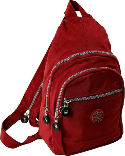 Bag Street Freizeitrucksack Crinkle Nylon rot - Trendiger Damen Cityrucksack aus robustem Crinkle Nylon, ideal für Alltag und Freizeit. Verstellbarer Schulterriemen ermöglicht vielseitiges Tragen als Rucksack oder Bodybag.