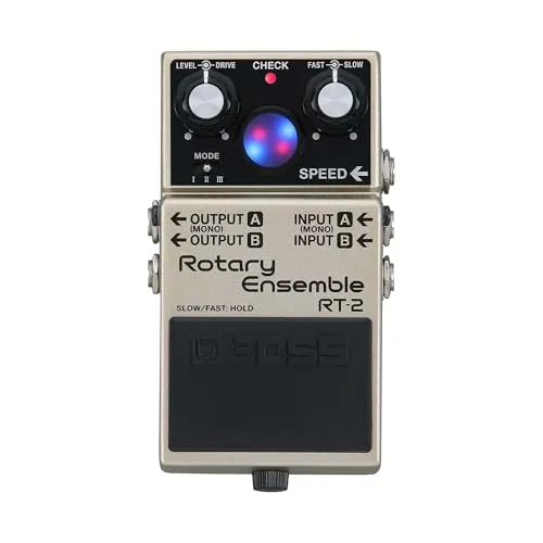 BOSS RT-2 Rotary Ensemble - Kompaktes Rotary-Speaker-Pedal mit drei Modi, authentischen Vintage-Sounds und erweiterter Steuerung für kreative Klanggestaltung.