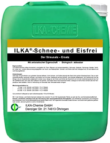 ILKA® Schnee- und Eisfrei flüssig | 10ltr - Zubehör für Elektrowerkzeuge, umweltfreundliches Auftausalz-Ersatz mit Langzeitwirkung, ideal für bis zu 100 m² und sicher für Tiere und Pflanzen.