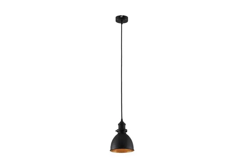 Lindby Esstisch Pendelleuchte Schwarz Gold - Hängelampe im Vintage/Industrial Look mit edlem Metallschirm. Ideal für die perfekte Ausleuchtung über Esstischen oder Tresen. Energieeffizient, für E27 Leuchtmittel bis 60W geeignet.