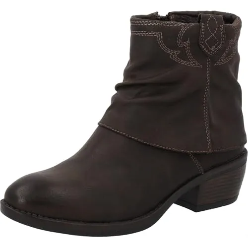Palado Stiefeletten Damen Eyano – bequeme Boots - leicht gefütterte Stiefel - modische Ankle-Boots Dunkelbraun UK4,5 - EU37