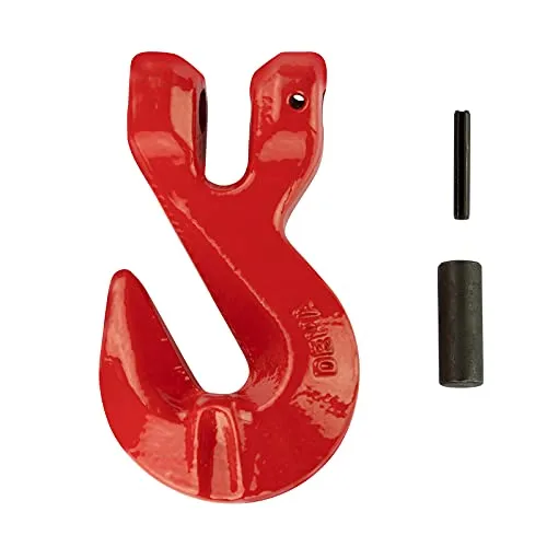 Dema Stahl Parallelhaken für Forstkette, Rückekette 7/8mm, rot, Güteklasse 8, Verkürzungshaken, Gabelkopf, Kettenhaken, Forsthaken, Lasthaken