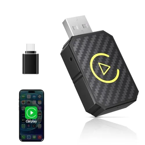 Weinsamkeit Wireless CarPlay Adapter - Kabellose CarPlay-Lösung - Digital Media-Receiver für echte kabellose Freiheit. Einfaches Plug-and-Play, universelle Kompatibilität und automatisches Reconnect für ein nahtloses Fahrerlebnis.