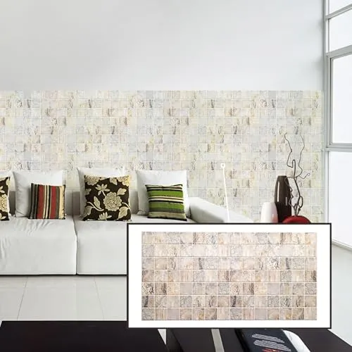3D-Wandpaneele PVC | Mosaik Optik | 1-20 Platten - 0.5-10 m² | Für Wohnzimmer, Küche & Bad | Einfache DIY-Montage (1, Marble Venetian)