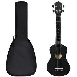 vidaXL Sopran-Ukulele-Set mit Tasche für Kinder Schwarz 23