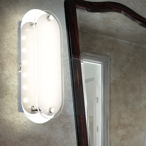 LED Design Leuchte Wand Strahler Ess Zimmer Beleuchtung Glas Spot Lampe Chrom