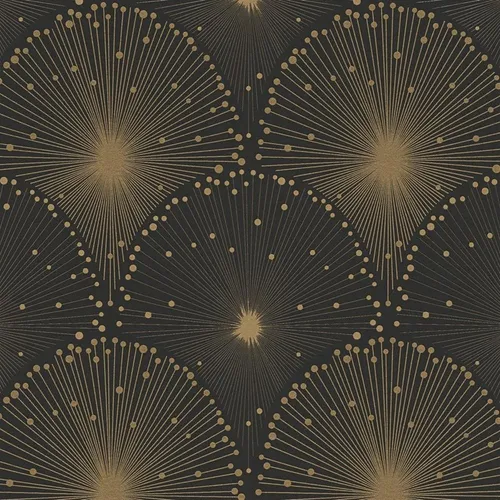Vliestapete Tapete 10,05x0,53m metallic gold schwarz Mustertapete