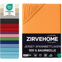 yadetextil Spannbettlaken 140x200 cm - 160x200 cm Jersey Spannbetttuch 100% Baumwolle Bettlaken, Jersey, Gummizug: Rundumgummi, (1 Stück), Spannbettlaken 140x200-160x200 cm bis 25 cm Höhe, Orange orange 160 cm x 200 cm